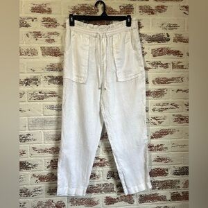 Lauren Ralph Lauren White Linen Pants Black Label Coastal Resort Old Money Sz 10